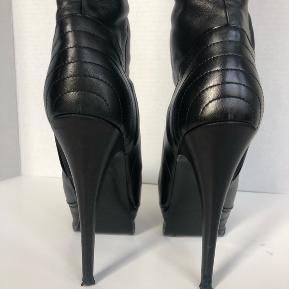 YSL Tribute Black Platform Knee High Boot 38.5 - Picture 6 of 14